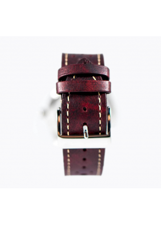 Leren armband in bordeaux